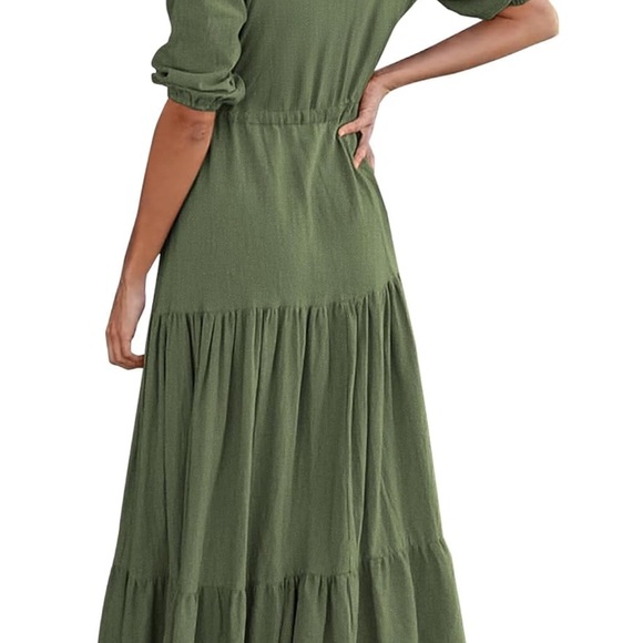 NWT Boho Green Maxi Dress - Picture 2 of 10